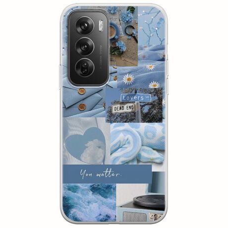 Aesthetic Blue Oppo Reno 12 Pro 5G Flexible TPU (Διάφανη Σιλικόνη)