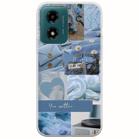 Aesthetic Blue Motorola Moto G04s Flexible TPU (Διάφανη Σιλικόνη)