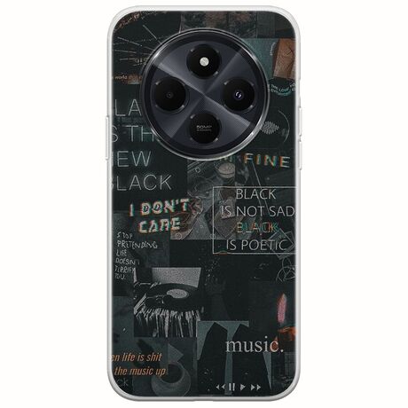 Aesthetic Black Xiaomi Poco C75 4G Flexible TPU (Διάφανη Σιλικόνη)