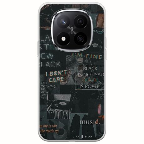 Aesthetic Black Xiaomi Redmi Note 14 Pro 5G Flexible TPU (Διάφανη Σιλικόνη)