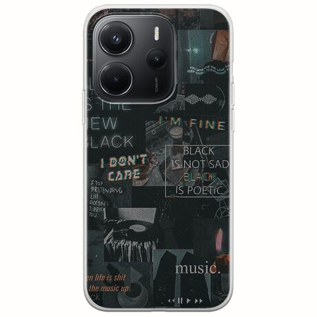 Aesthetic Black Xiaomi Redmi Note 14 4G Flexible TPU (Διάφανη Σιλικόνη)