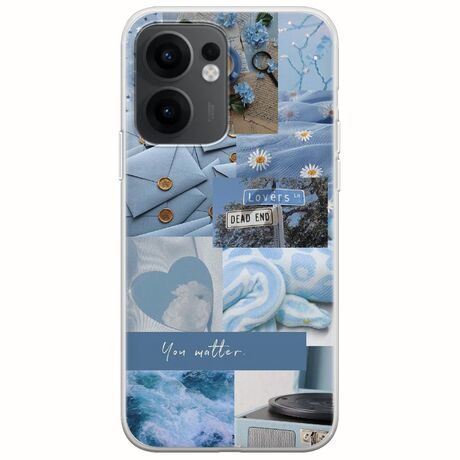 Aesthetic Blue Oppo Reno 13 F 5G Flexible TPU (Διάφανη Σιλικόνη)