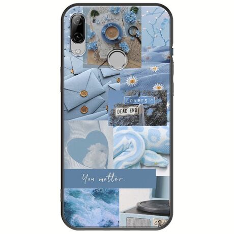 Aesthetic Blue Huawei P20 Lite Black TPU (Μαύρη Σιλικόνη)