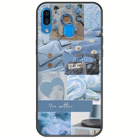 Aesthetic Blue Samsung Galaxy A20e Black TPU (Μαύρη Σιλικόνη)