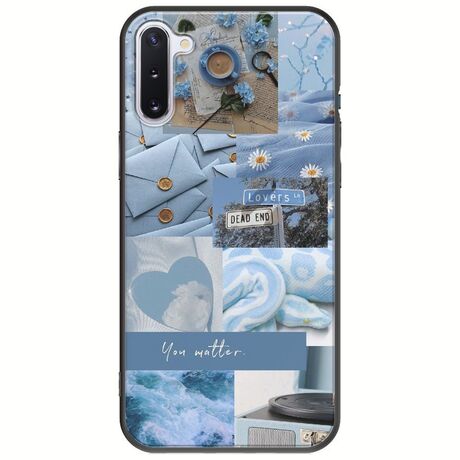 Aesthetic Blue Samsung Galaxy Note 10 Black TPU (Μαύρη Σιλικόνη)