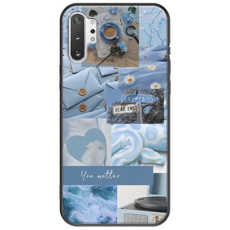 Aesthetic Blue Samsung Galaxy Note 10 Plus Black TPU (Μαύρη Σιλικόνη)