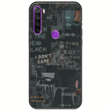Aesthetic Black Xiaomi Redmi Note 8 Black TPU (Μαύρη Σιλικόνη)