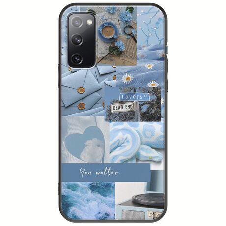 Aesthetic Blue Samsung Galaxy S20 Black TPU (Μαύρη Σιλικόνη)