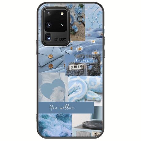 Aesthetic Blue Samsung Galaxy S20 Ultra Black TPU (Μαύρη Σιλικόνη)