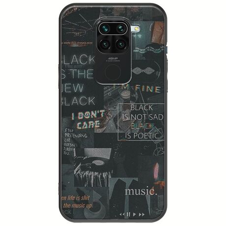 Aesthetic Black Xiaomi Redmi Note 9 Black TPU (Μαύρη Σιλικόνη)