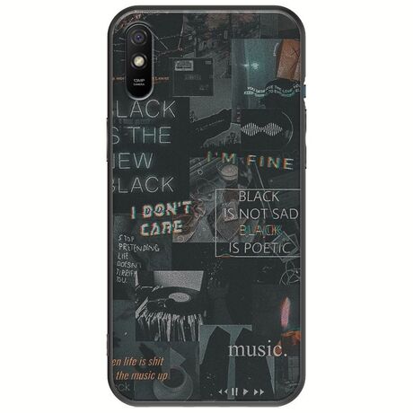 Aesthetic Black Xiaomi Redmi 9A Black TPU (Μαύρη Σιλικόνη)