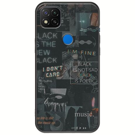 Aesthetic Black Xiaomi Redmi 9C Black TPU (Μαύρη Σιλικόνη)