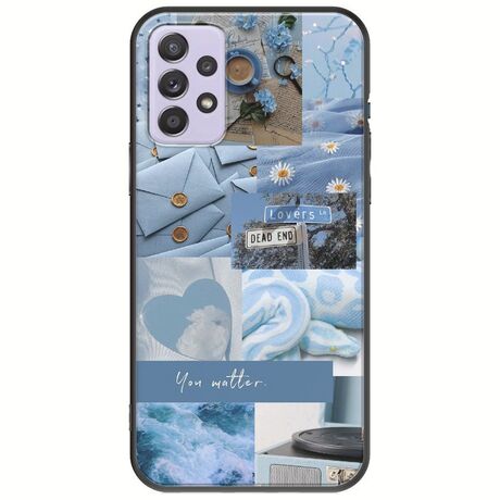 Aesthetic Blue Samsung Galaxy A72 5G Black TPU (Μαύρη Σιλικόνη)