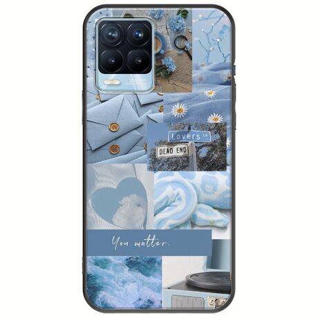 Aesthetic Blue Realme 8 / 8 Pro Black TPU (Μαύρη Σιλικόνη)