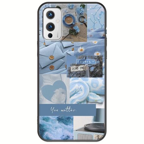 Aesthetic Blue OnePlus 9 Black TPU (Μαύρη Σιλικόνη)