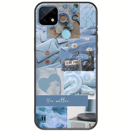 Aesthetic Blue Realme C21Y / Realme C25Y Black TPU (Μαύρη Σιλικόνη)