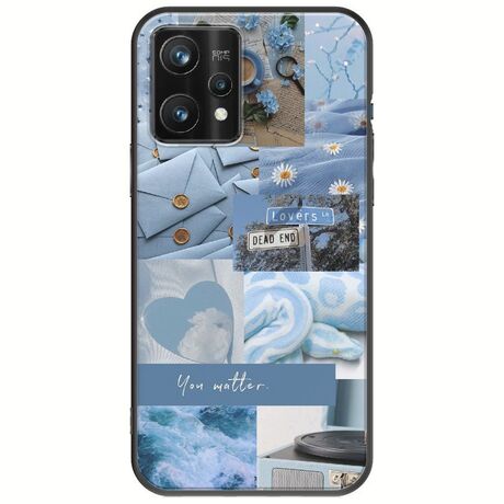 Aesthetic Blue Realme 9 Pro Plus Black TPU (Μαύρη Σιλικόνη)