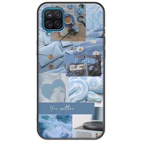 Aesthetic Blue Samsung Galaxy M12 Black TPU (Μαύρη Σιλικόνη)