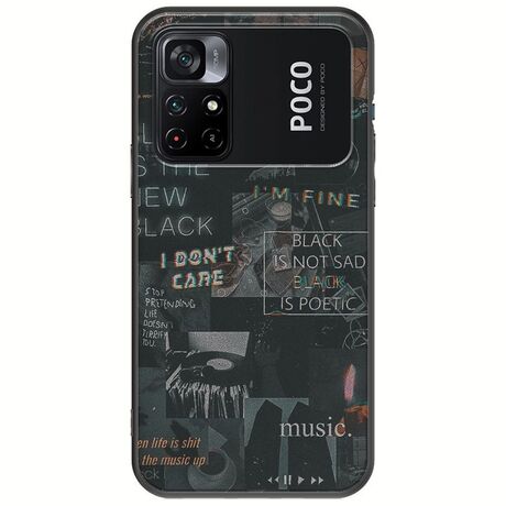 Aesthetic Black Xiaomi Poco M4 Pro 4G Black TPU (Μαύρη Σιλικόνη)