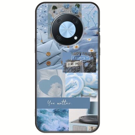 Aesthetic Blue Huawei Nova Y90 Black TPU (Μαύρη Σιλικόνη)