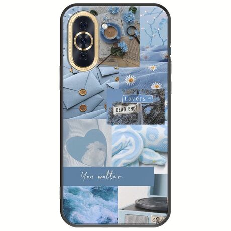 Aesthetic Blue Huawei Nova 10 Black TPU (Μαύρη Σιλικόνη)
