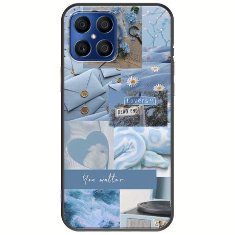 Aesthetic Blue Honor X8 Black TPU (Μαύρη Σιλικόνη)