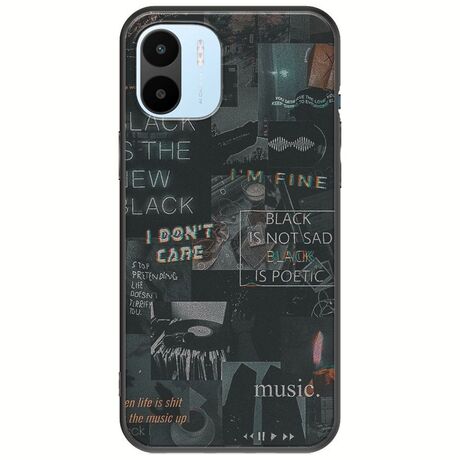 Aesthetic Black Xiaomi Redmi A1 Black TPU (Μαύρη Σιλικόνη)