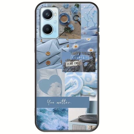 Aesthetic Blue Oppo A96 4G Black TPU (Μαύρη Σιλικόνη)