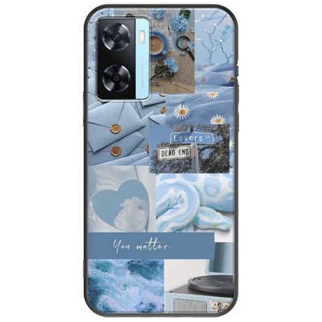 Aesthetic Blue Oppo A77 5G Black TPU (Μαύρη Σιλικόνη)