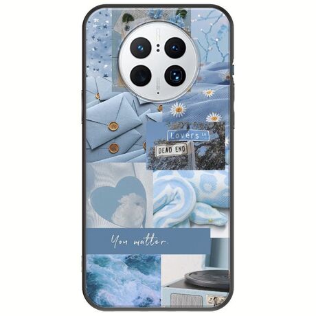 Aesthetic Blue Huawei Mate 50 Pro Black TPU (Μαύρη Σιλικόνη)