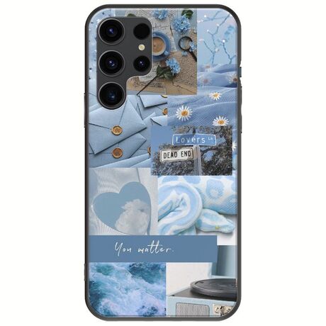 Aesthetic Blue Samsung Galaxy S23 Ultra 5G Black TPU (Μαύρη Σιλικόνη)