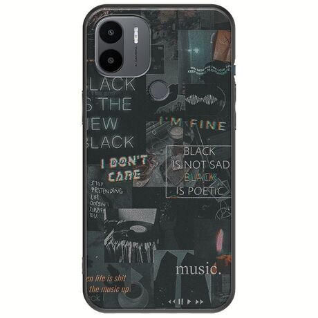 Aesthetic Black Xiaomi Redmi A2 Plus Black TPU (Μαύρη Σιλικόνη)