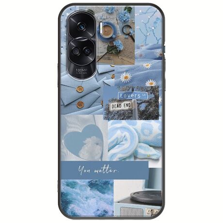 Aesthetic Blue Honor 90 Lite 5G Black TPU (Μαύρη Σιλικόνη)