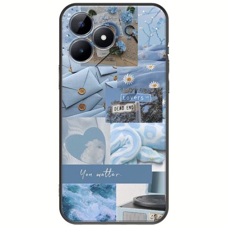 Aesthetic Blue Realme C51 Black TPU (Μαύρη Σιλικόνη)