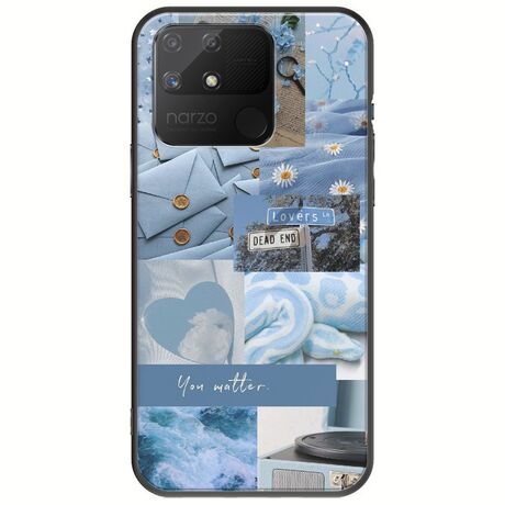 Aesthetic Blue Realme Narzo 50A Black TPU (Μαύρη Σιλικόνη)