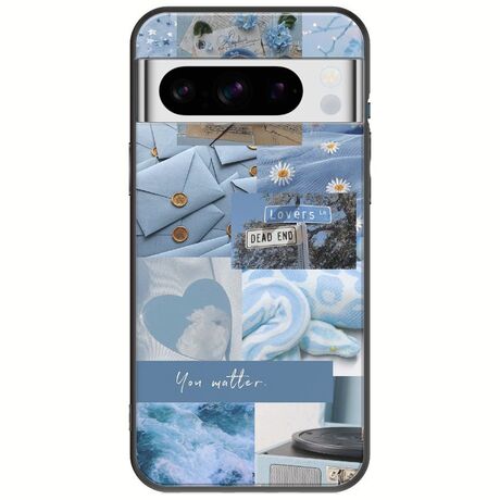 Aesthetic Blue Google Pixel 8 Pro 5G Black TPU (Μαύρη Σιλικόνη)