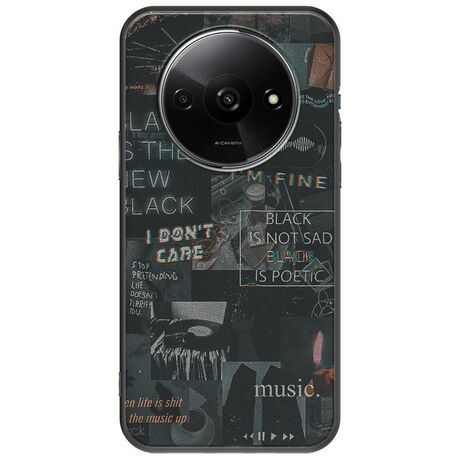 Aesthetic Black Xiaomi Redmi A3 Black TPU (Μαύρη Σιλικόνη)
