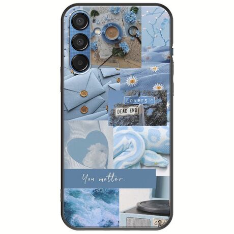Aesthetic Blue Samsung Galaxy M15 5G Black TPU (Μαύρη Σιλικόνη)