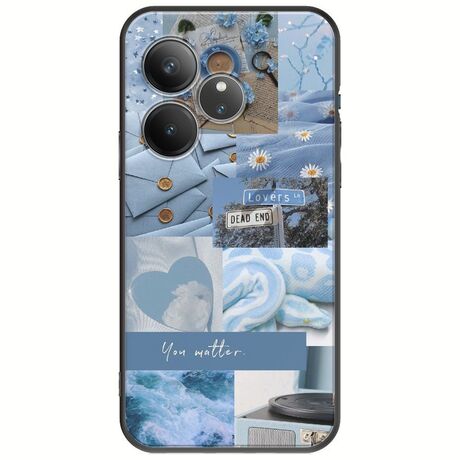 Aesthetic Blue Realme GT 6T 5G Black TPU (Μαύρη Σιλικόνη)