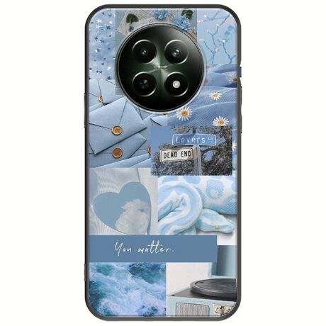 Aesthetic Blue Realme 12x 5G Black TPU (Μαύρη Σιλικόνη)