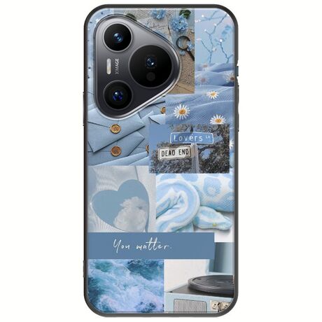 Aesthetic Blue Huawei Pura 70 Black TPU (Μαύρη Σιλικόνη)