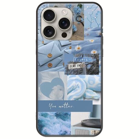 Aesthetic Blue iPhone 16 Pro Black TPU (Μαύρη Σιλικόνη)