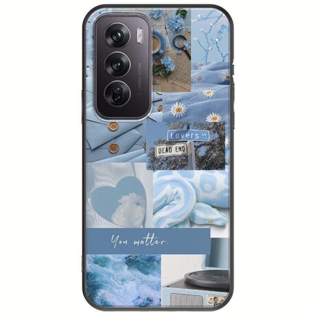 Aesthetic Blue Oppo Reno 12 5G Black TPU (Μαύρη Σιλικόνη)