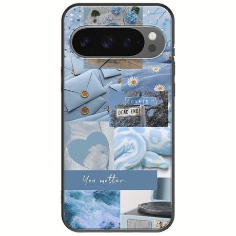 Aesthetic Blue Google Pixel 9 Pro 5G Black TPU (Μαύρη Σιλικόνη)