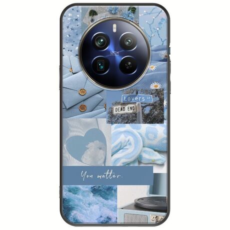 Aesthetic Blue Realme 12+ 5G Black TPU (Μαύρη Σιλικόνη)