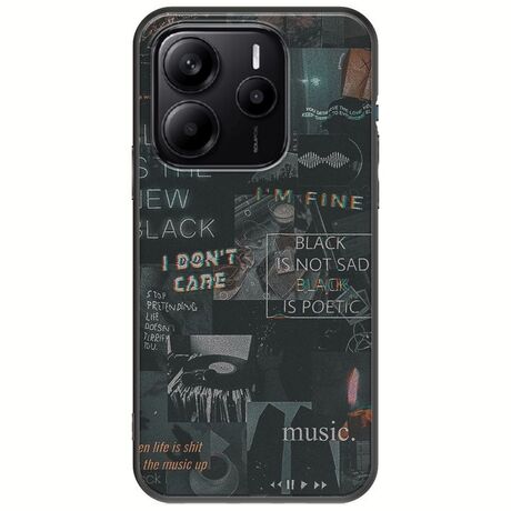 Aesthetic Black Xiaomi Redmi Note 14 5G Black TPU (Μαύρη Σιλικόνη)