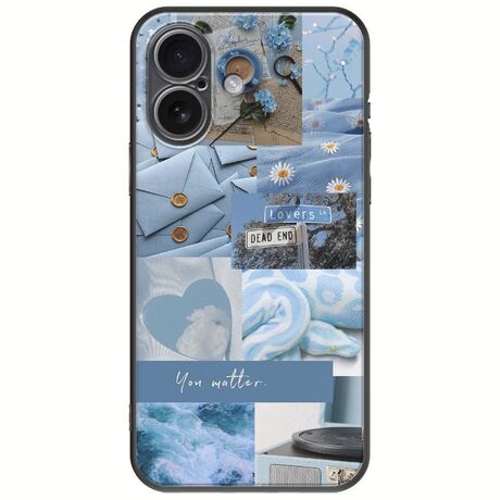 Aesthetic Blue iPhone 17 Black TPU (Μαύρη Σιλικόνη)