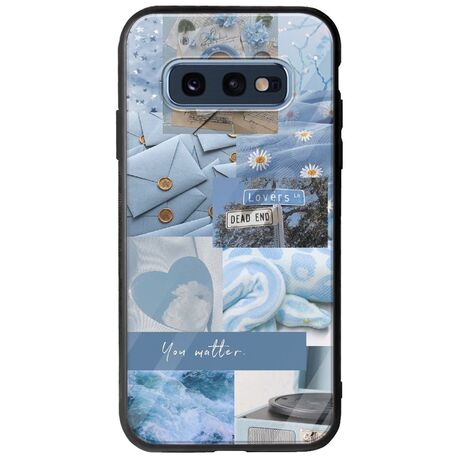 Aesthetic Blue Samsung Galaxy S10e Groove TPU (Tempered Glass και TPU)