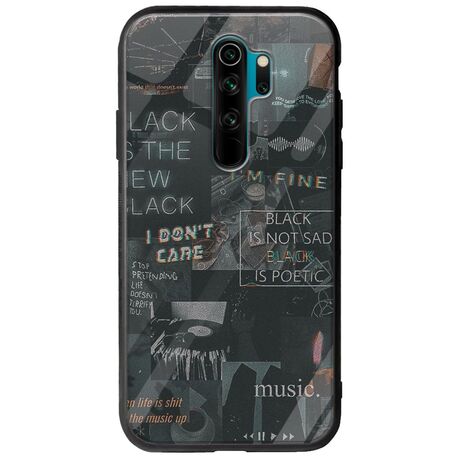 Aesthetic Black Xiaomi Redmi Note 8 Pro Groove TPU (Tempered Glass και TPU)