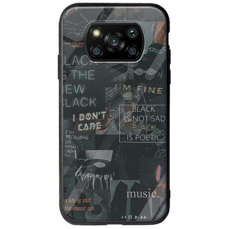 Aesthetic Black Xiaomi Poco X3 NFC / X3 Pro Groove TPU (Tempered Glass και TPU)